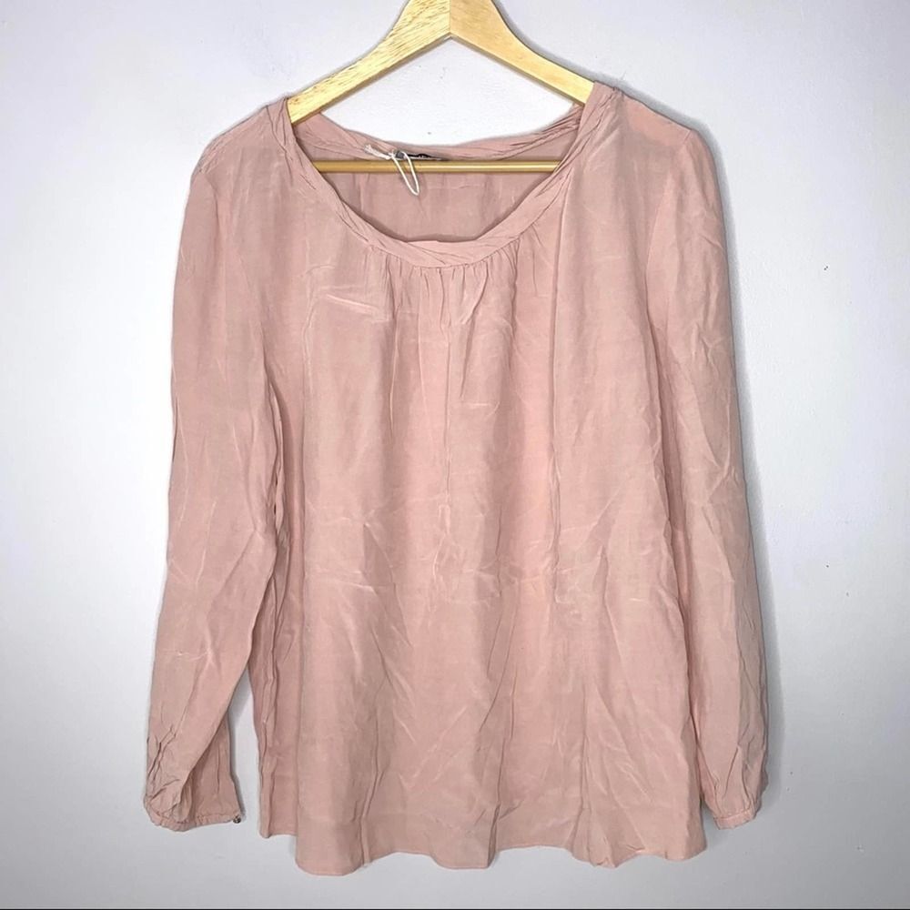 Taifun NWT Light Mauve Long Sleeves Long Line Blouse XL ~!